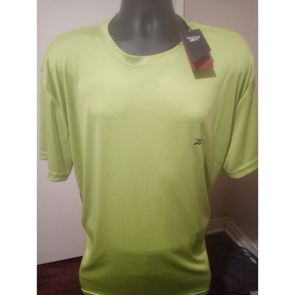 Reebok Training Tech T Shirt Top Mens Size 2XL Green Crew Neck Short Sleeve NWT - Picture 1 of 11